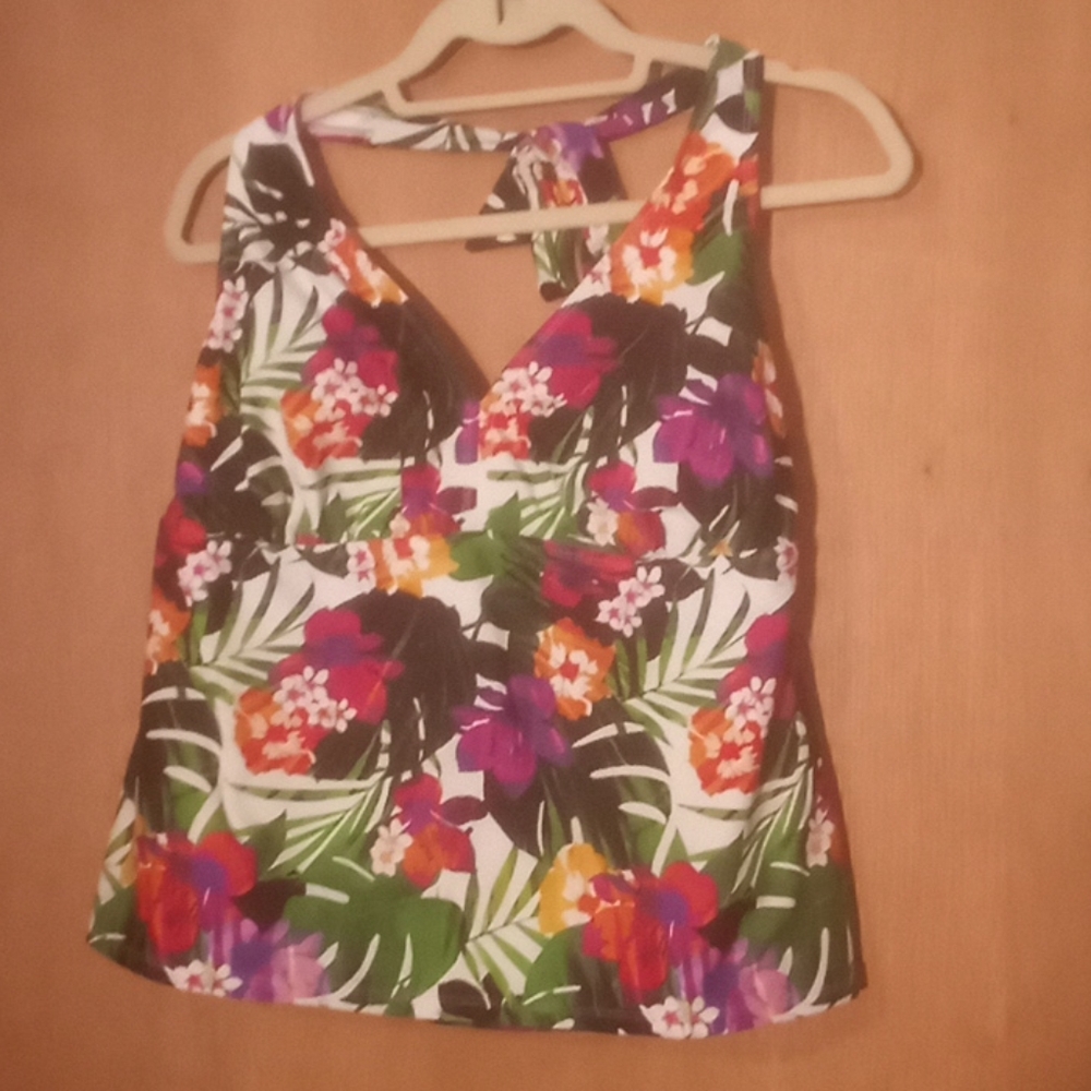 Tankini bathing suit top, floral